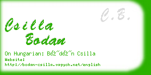 csilla bodan business card